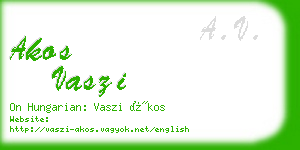 akos vaszi business card